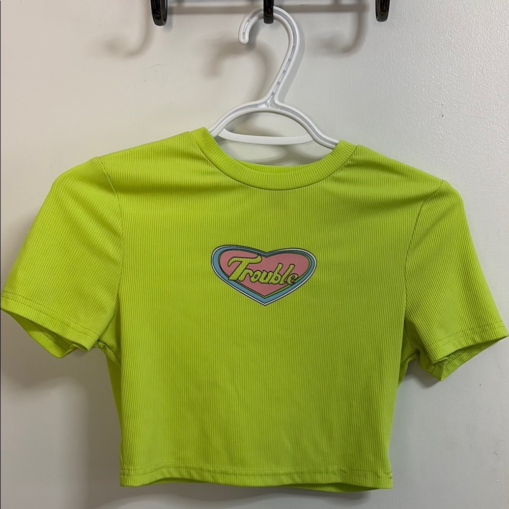Trouble Kids Lime Green Crop Top